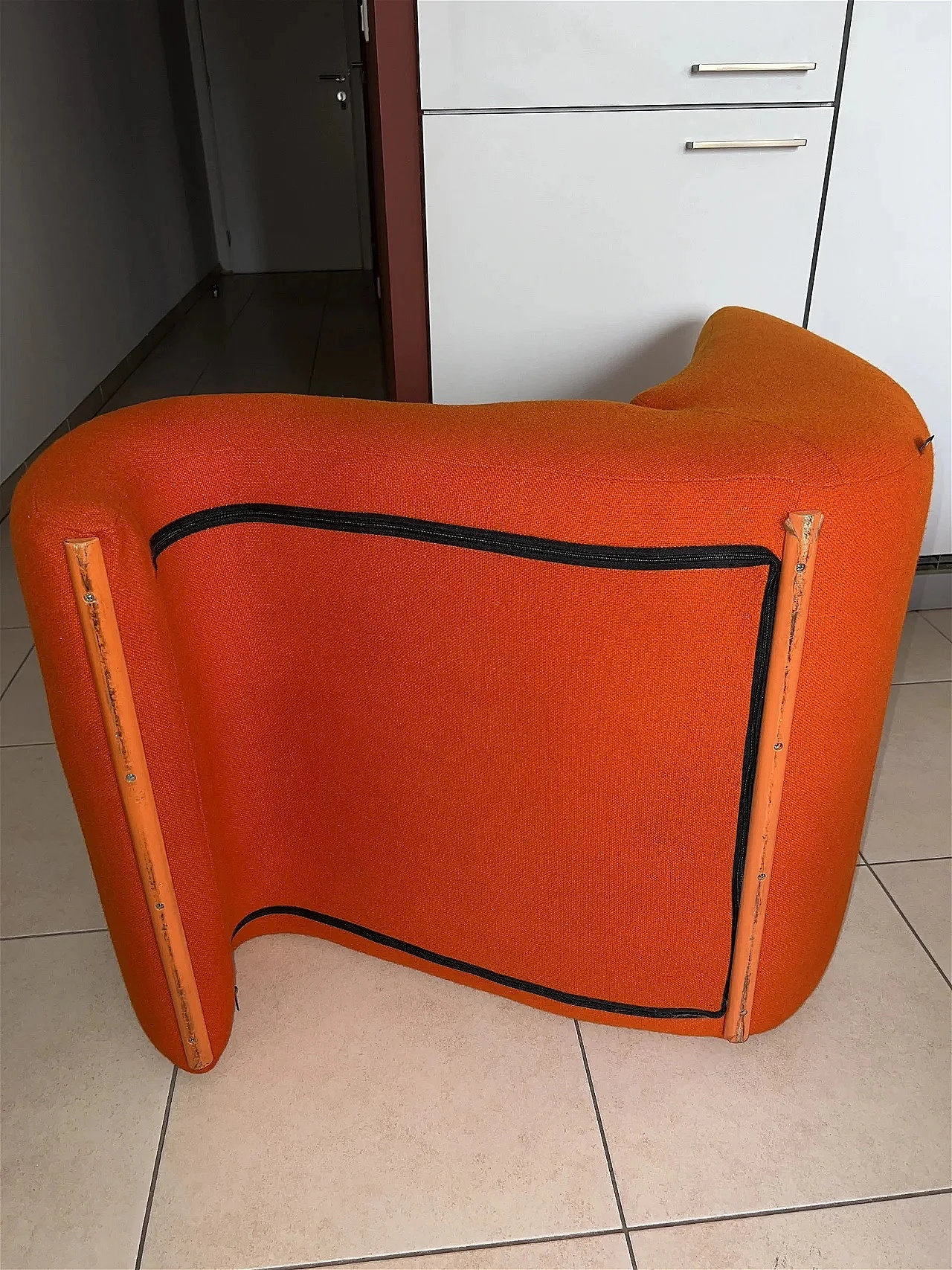 Pair of orange Amoebe armchairs by Verner Panton for Vitra 8