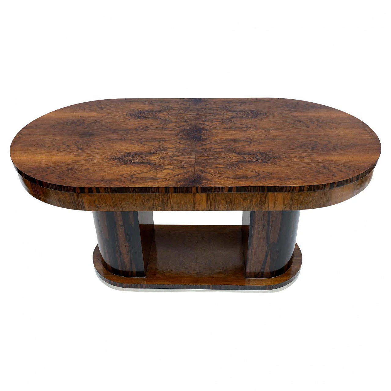 Art Deco walnut and briar-root table, 1940s 1