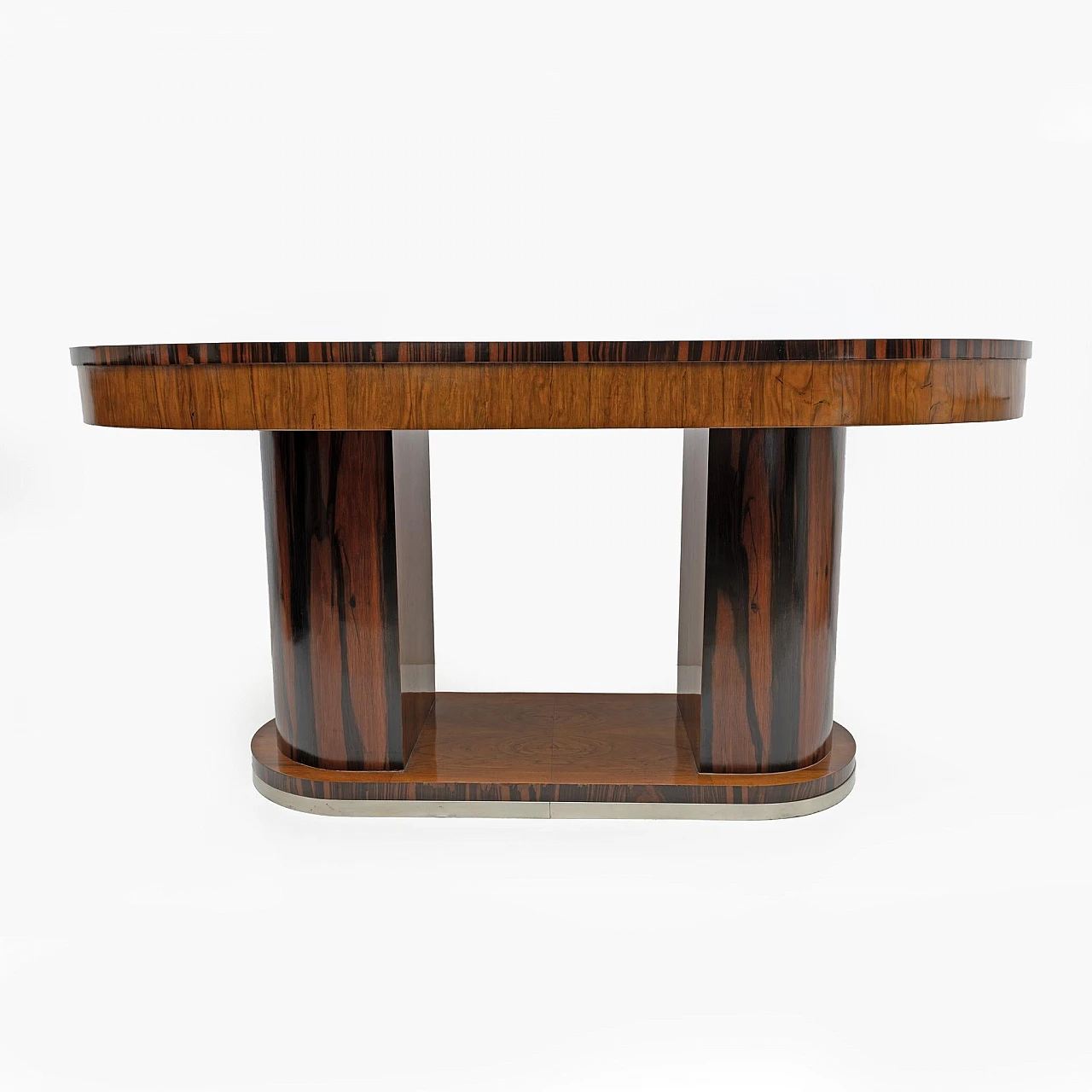 Art Deco walnut and briar-root table, 1940s 2