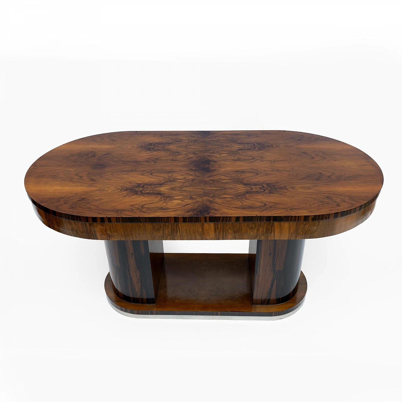 Art Deco walnut and briar-root table, 1940s 3