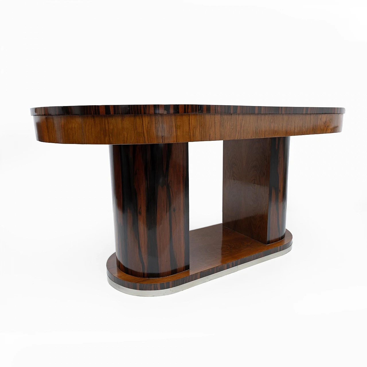 Art Deco walnut and briar-root table, 1940s 4