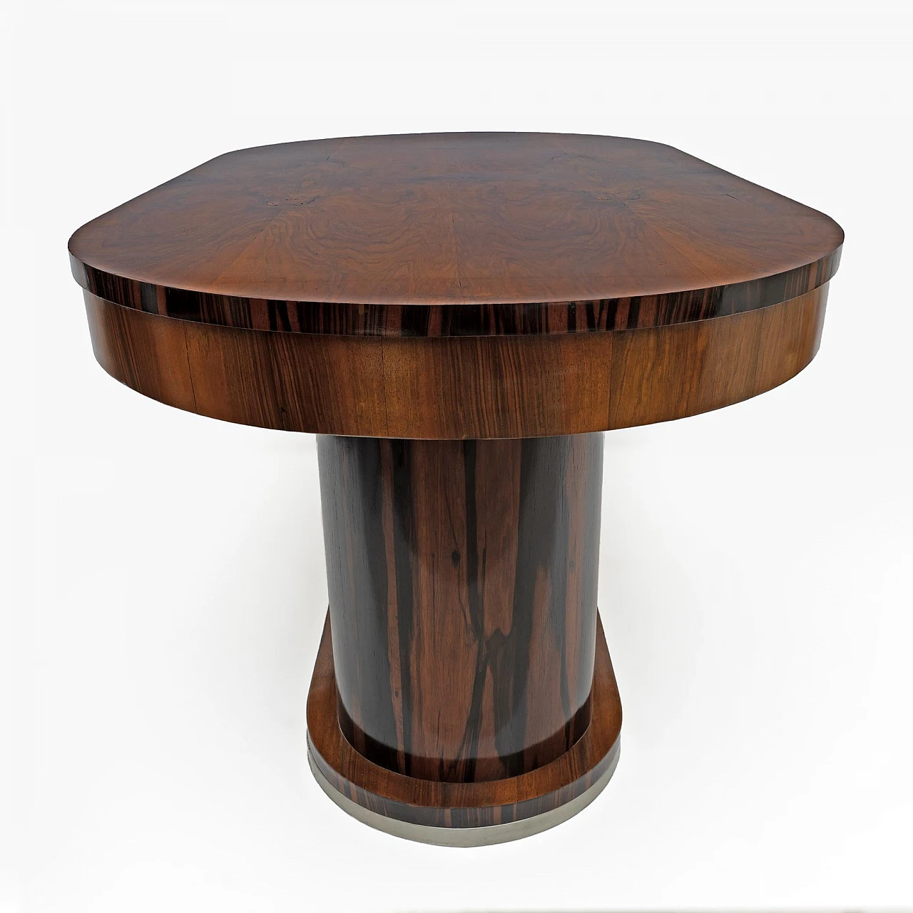 Art Deco walnut and briar-root table, 1940s 5