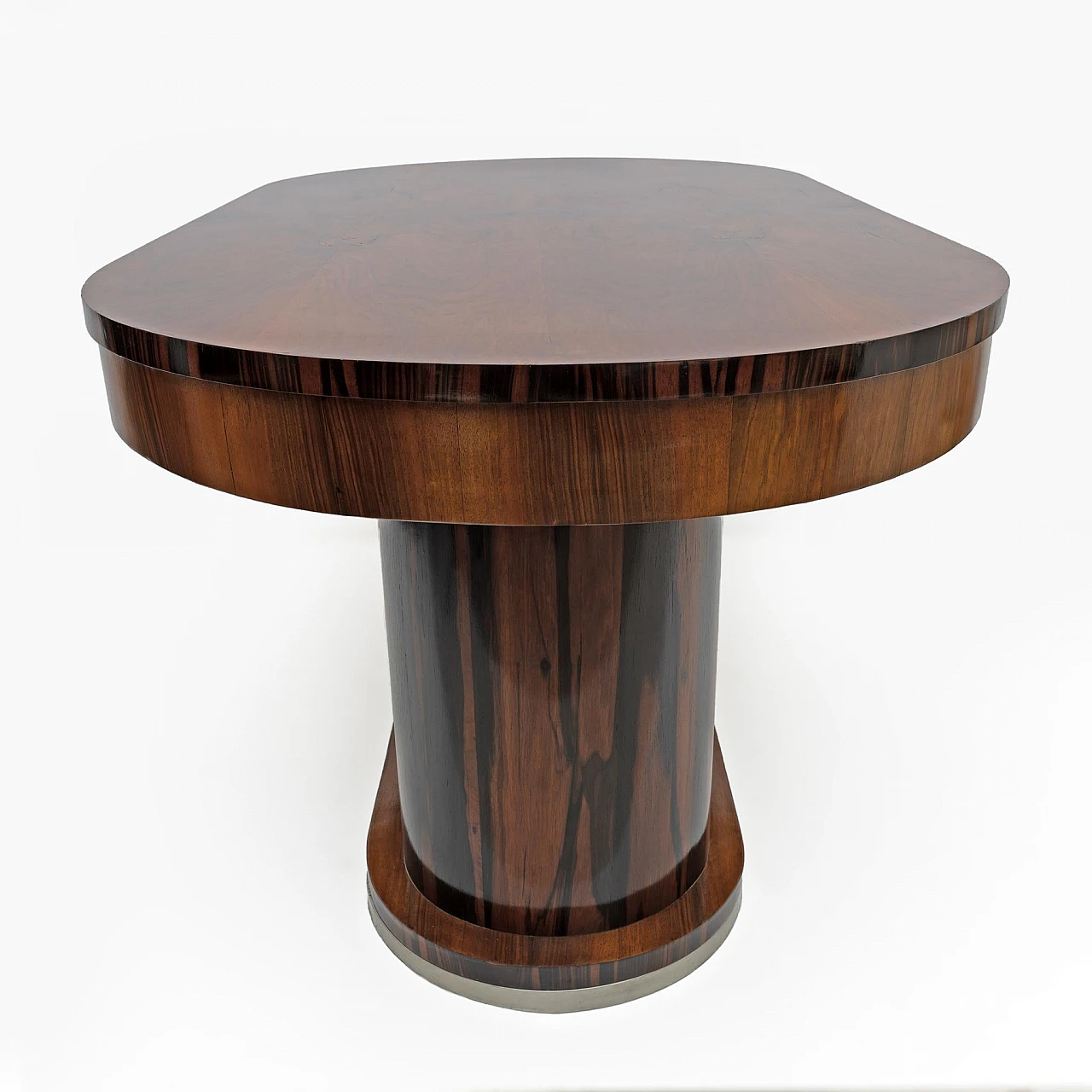 Art Deco walnut and briar-root table, 1940s 7