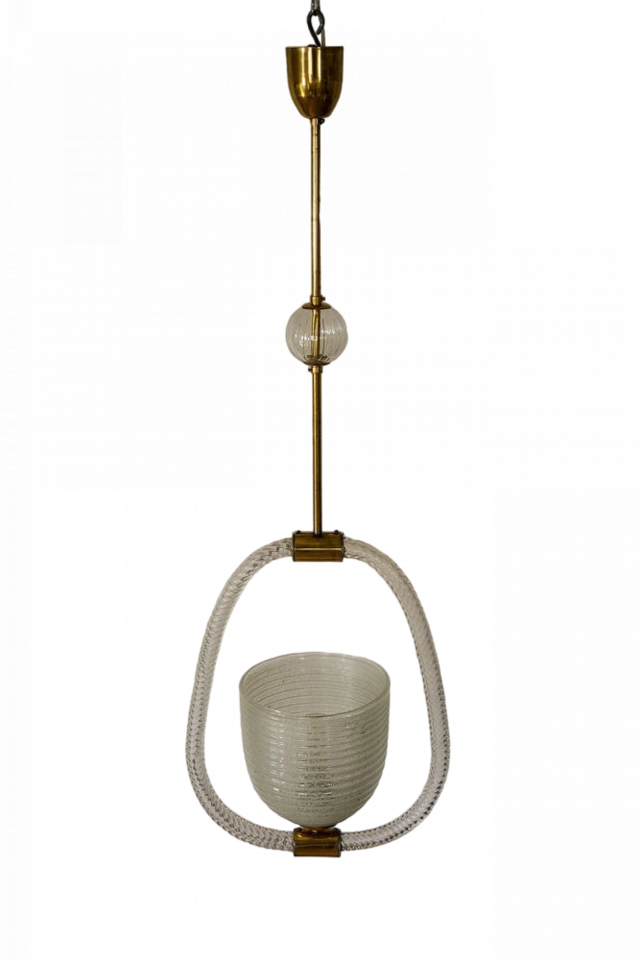 Murano glass Pulegoso chandelier by Barovier & Toso, 1930s 11