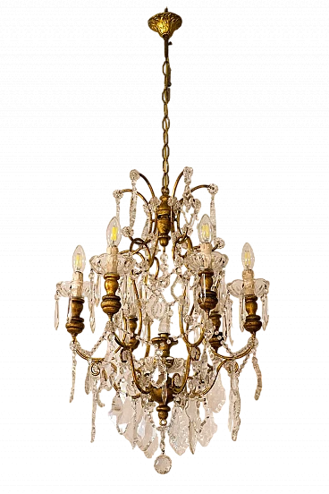 Maria Teresa six-light crystal chandelier, 1940s