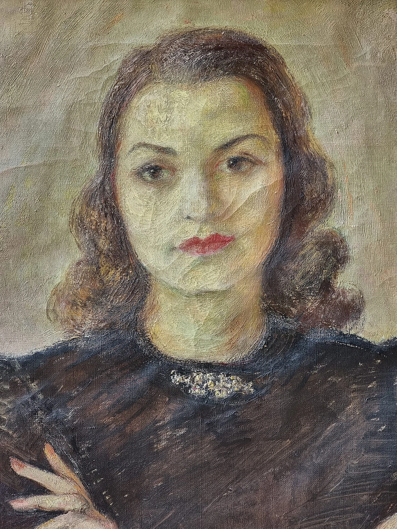 Andrea Scaramucci, female portrait, oil painting on canvas, 1940 3