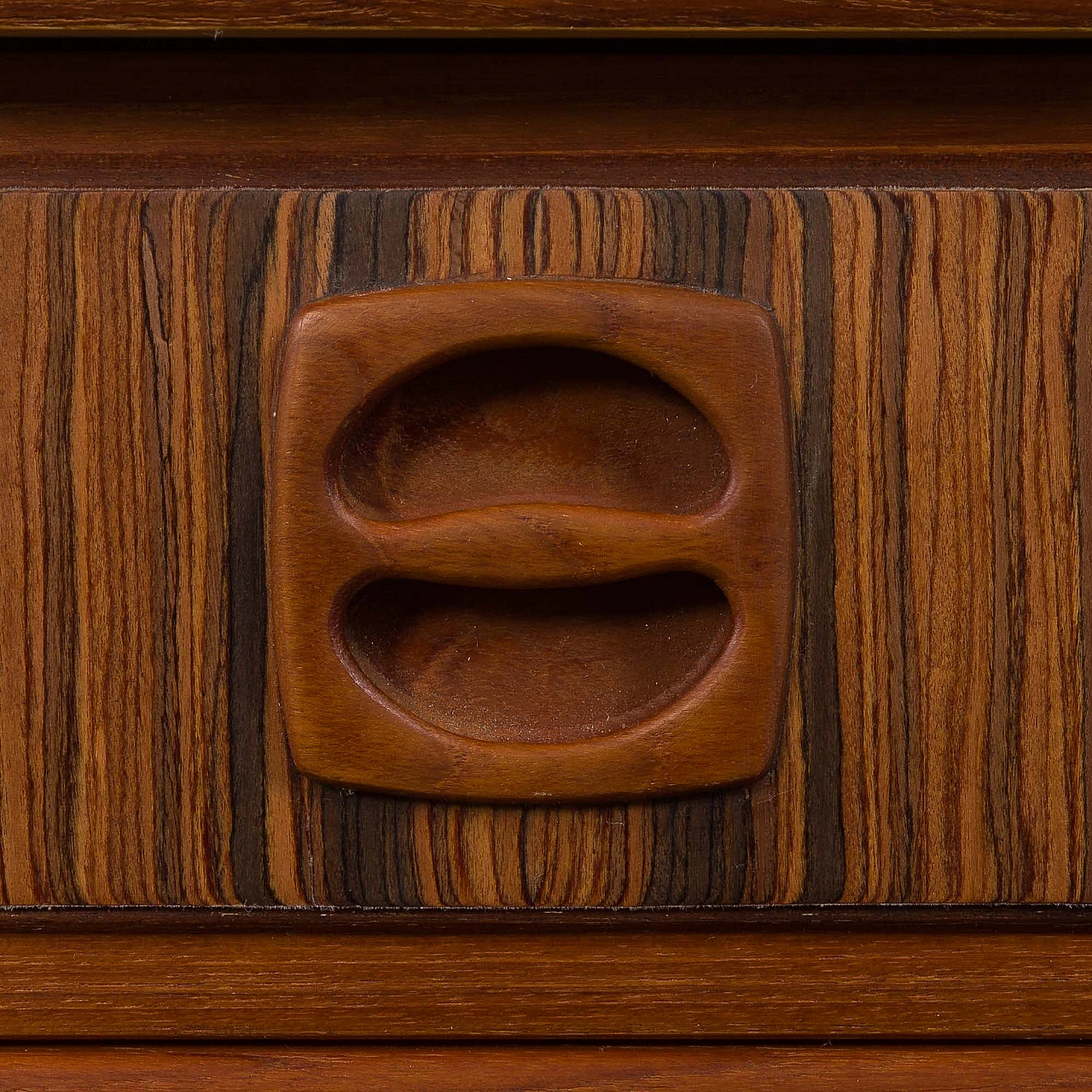 Pair of Danish teak bedside tables with rosewood inlays, 1960s 13