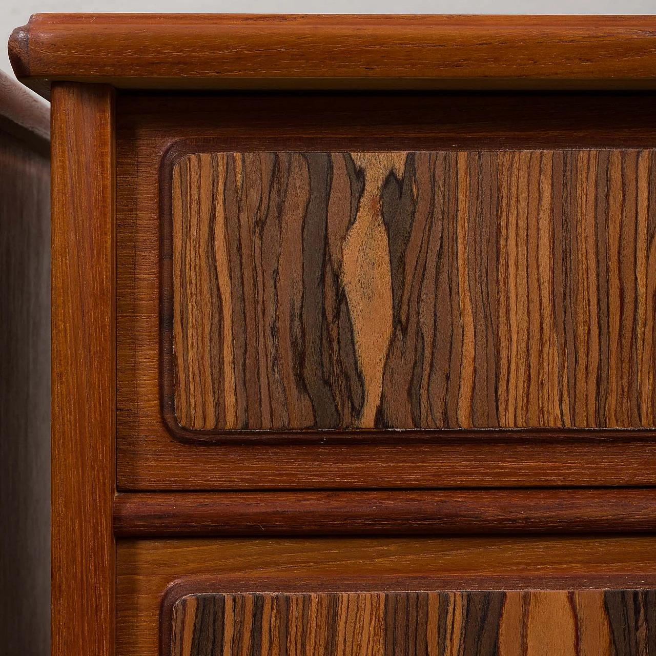 Pair of Danish teak bedside tables with rosewood inlays, 1960s 14