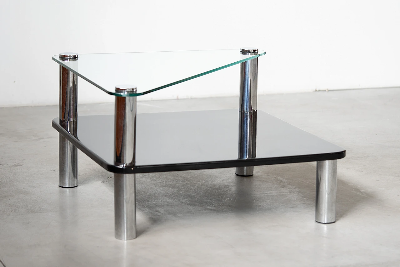 Steel and crystal coffee table by Marco Zanuso for Zanotta, 1960s 2