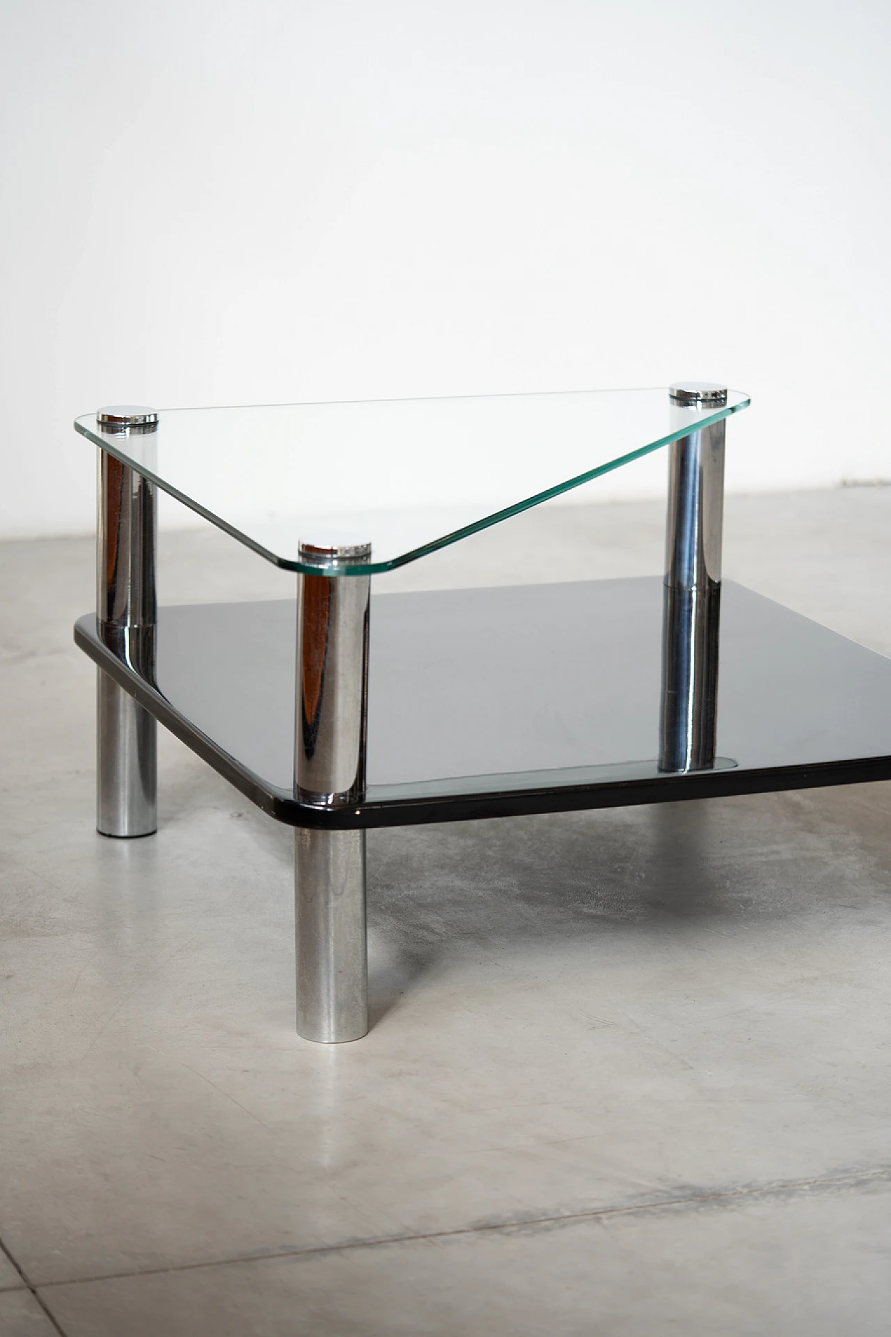 Steel and crystal coffee table by Marco Zanuso for Zanotta, 1960s 5