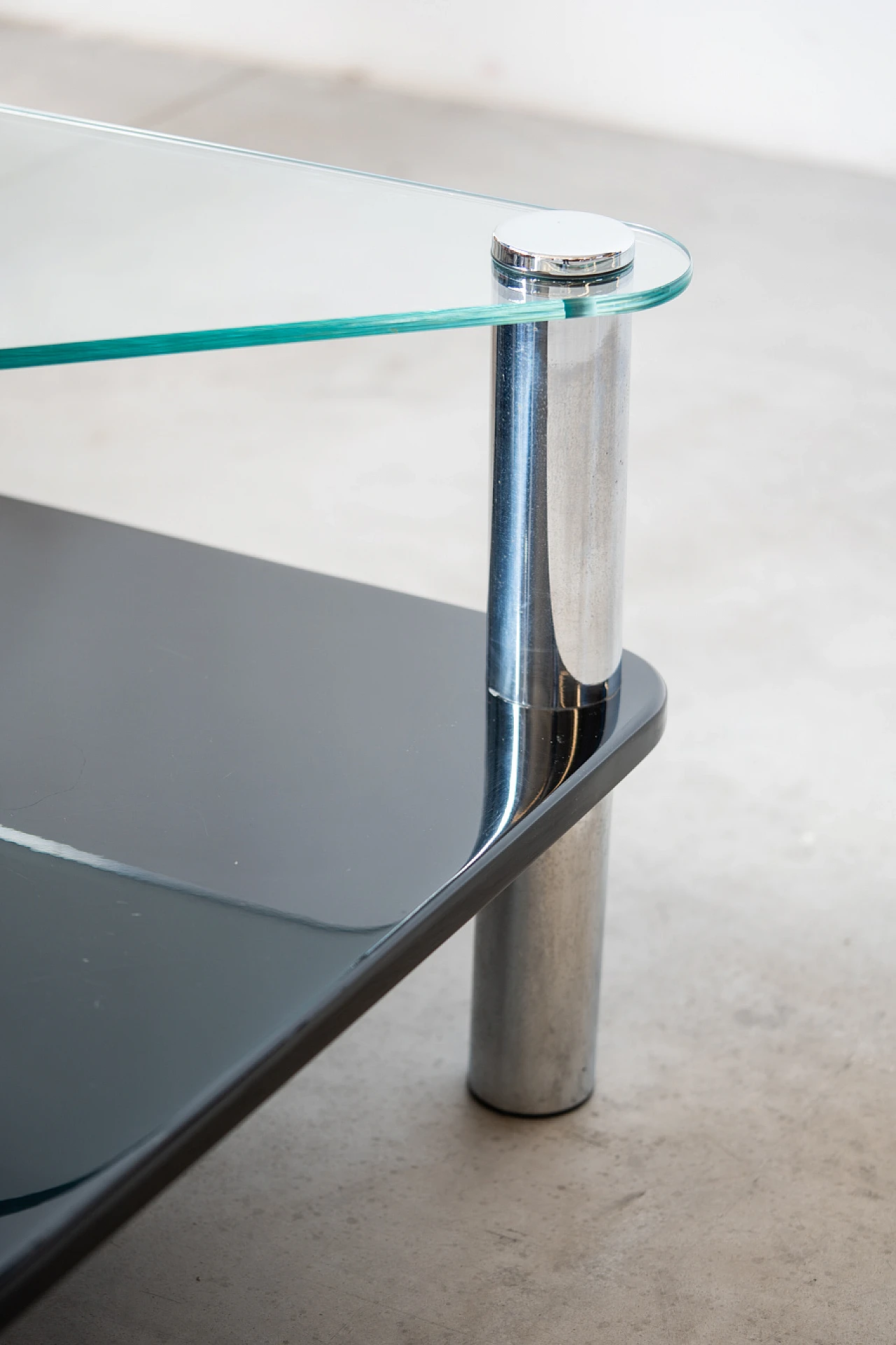 Steel and crystal coffee table by Marco Zanuso for Zanotta, 1960s 6