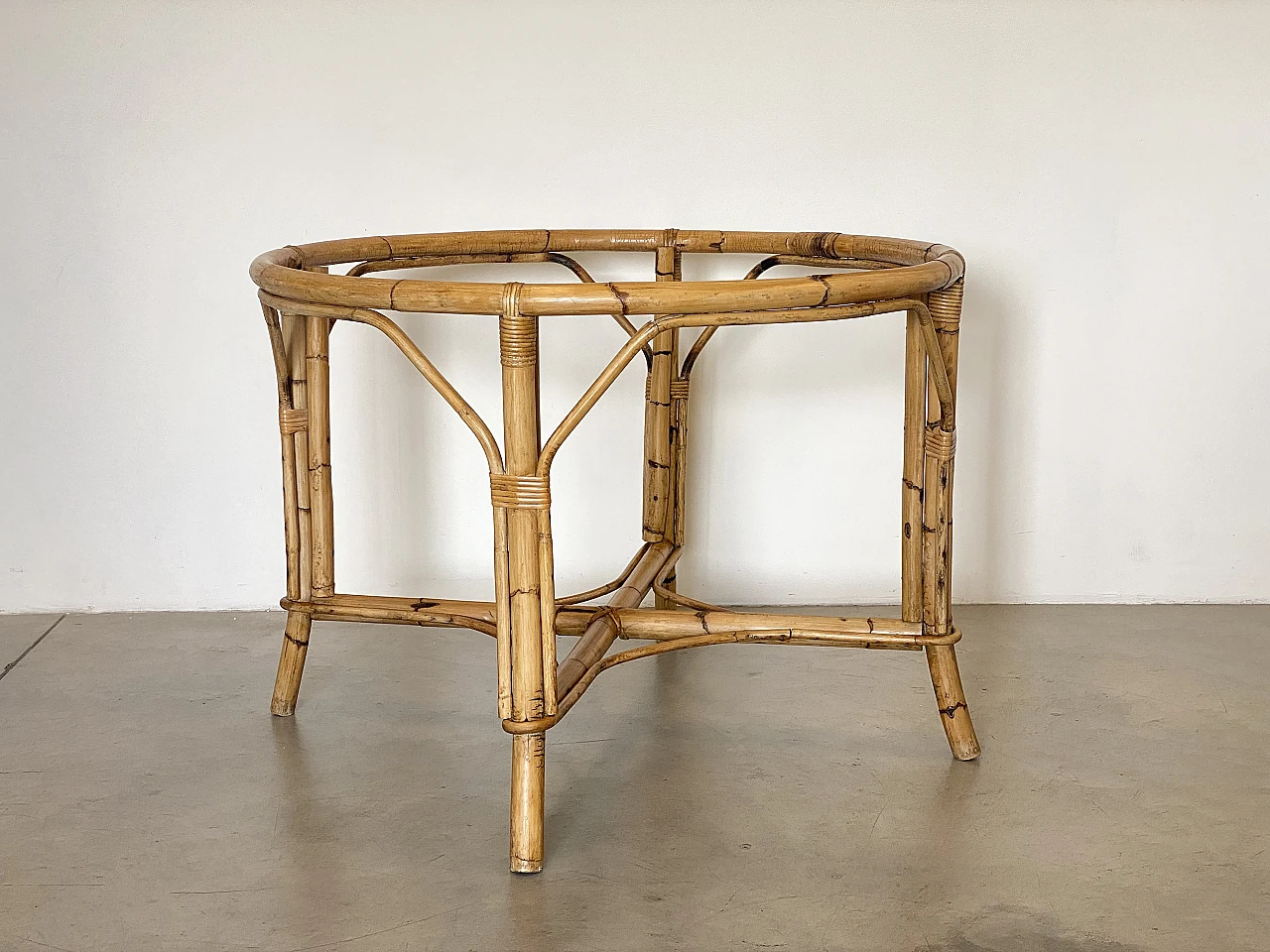 Bamboo game table with double-sided top, 1970s 2