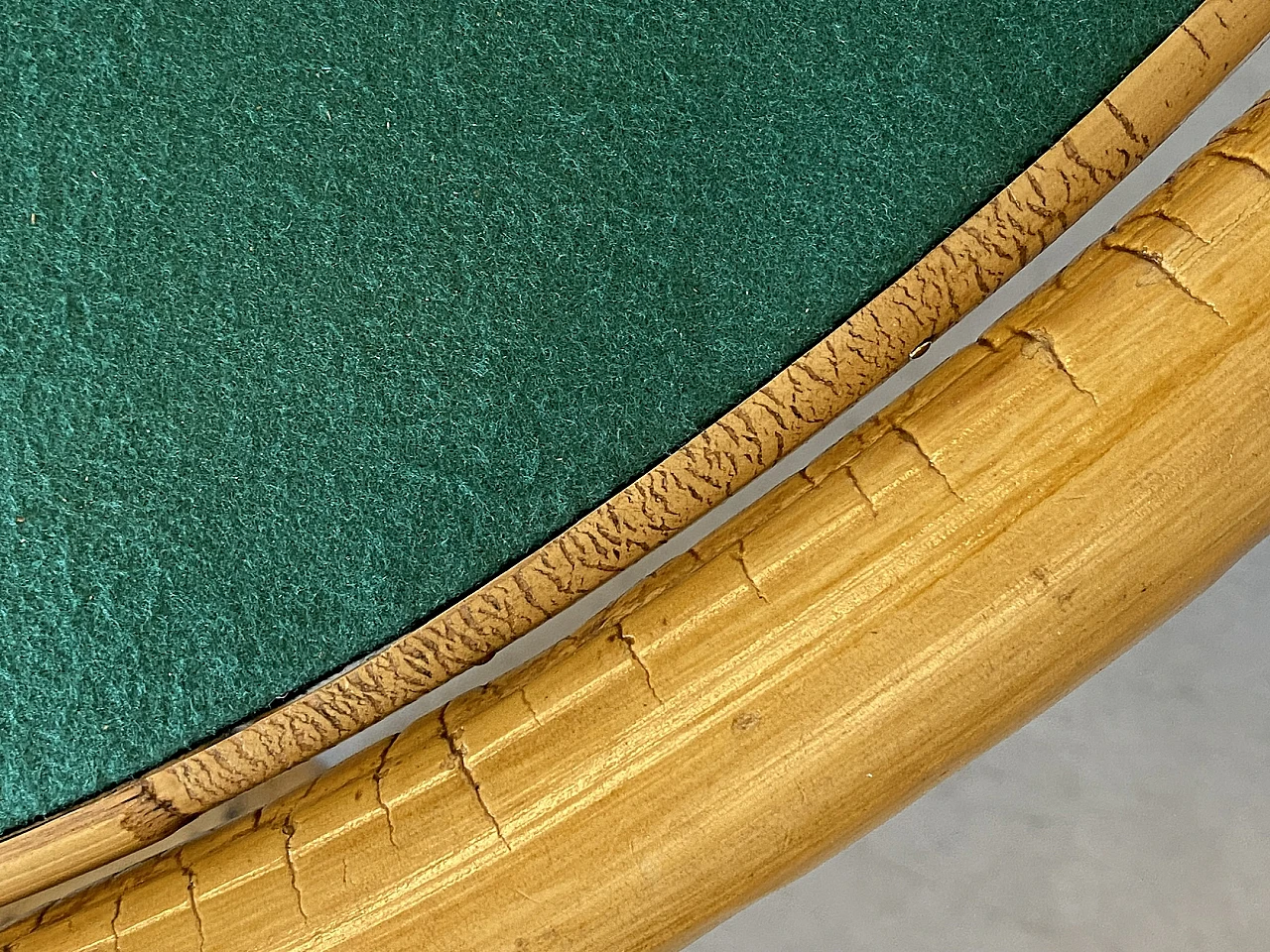 Bamboo game table with double-sided top, 1970s 12