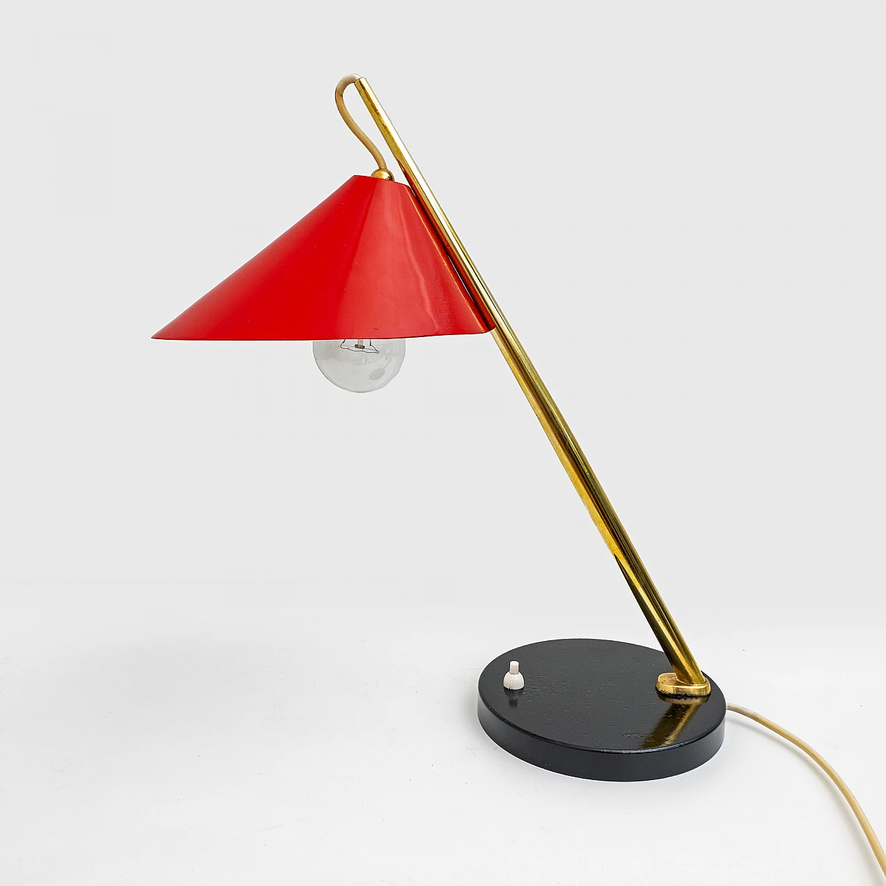 Brass and metal table lamp by Lumen Milano, 1960s 2