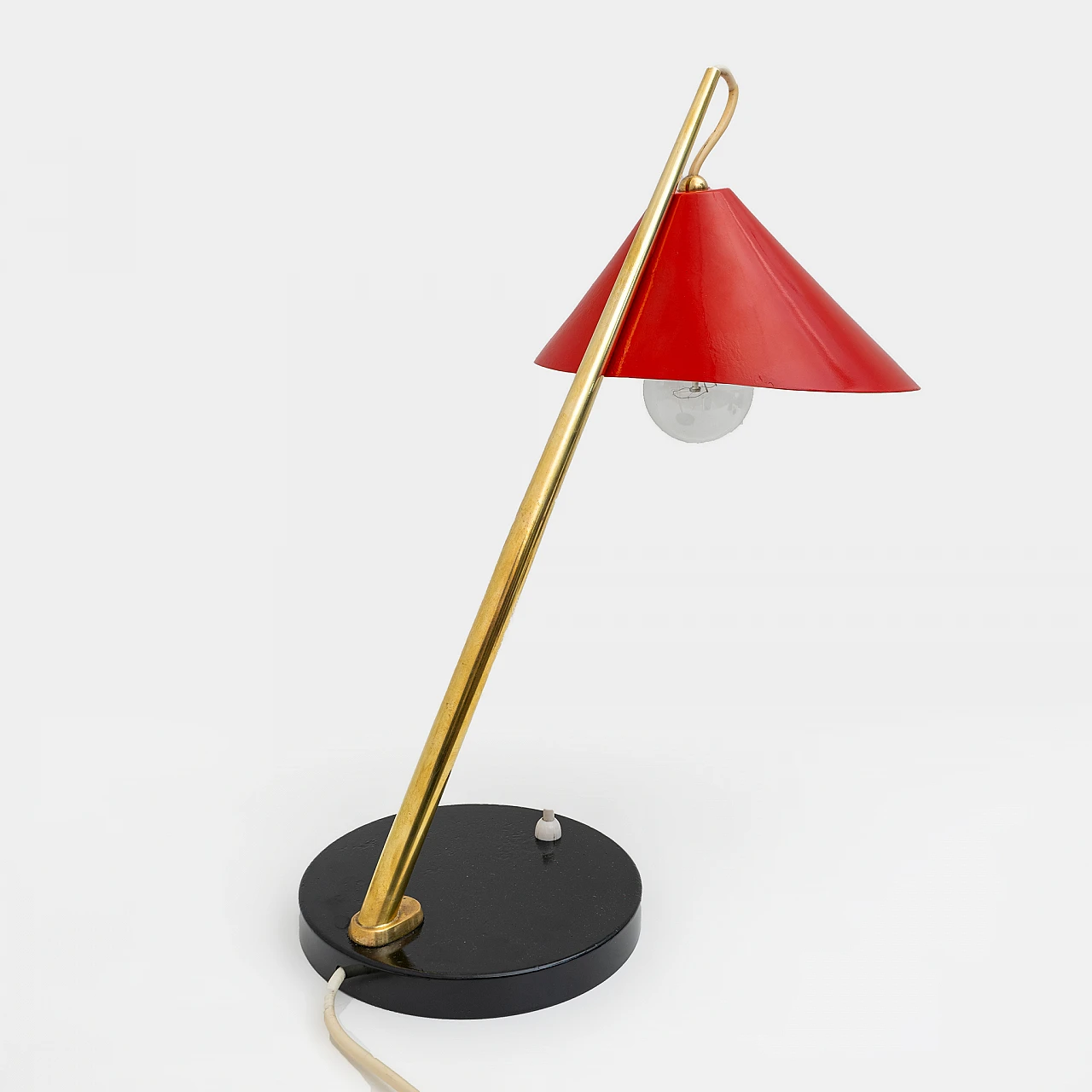 Brass and metal table lamp by Lumen Milano, 1960s 4