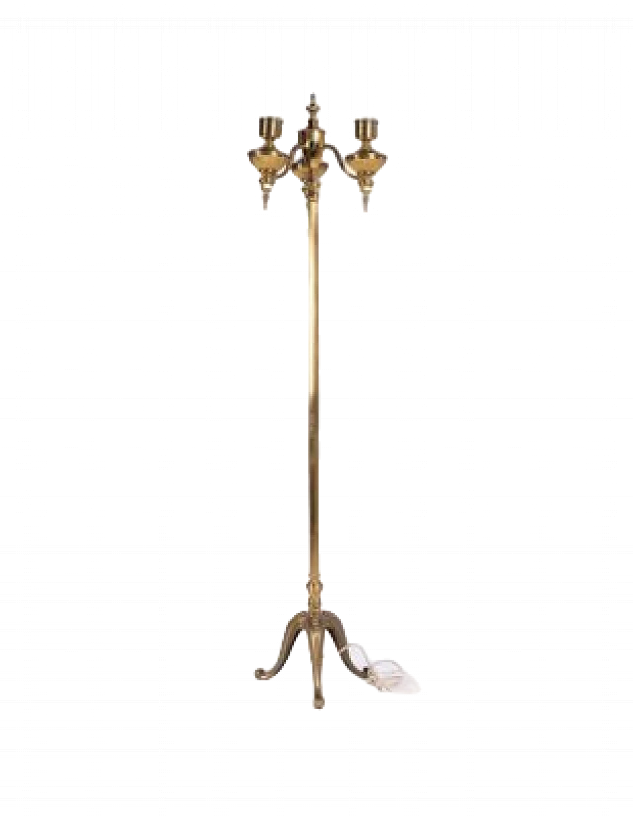 Lamp with three bulbs in brass, late 20th century 6