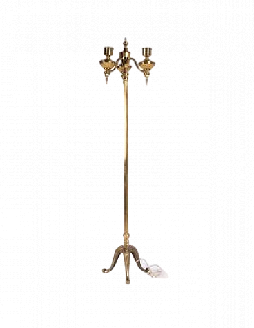 Lamp with three bulbs in brass, late 20th century