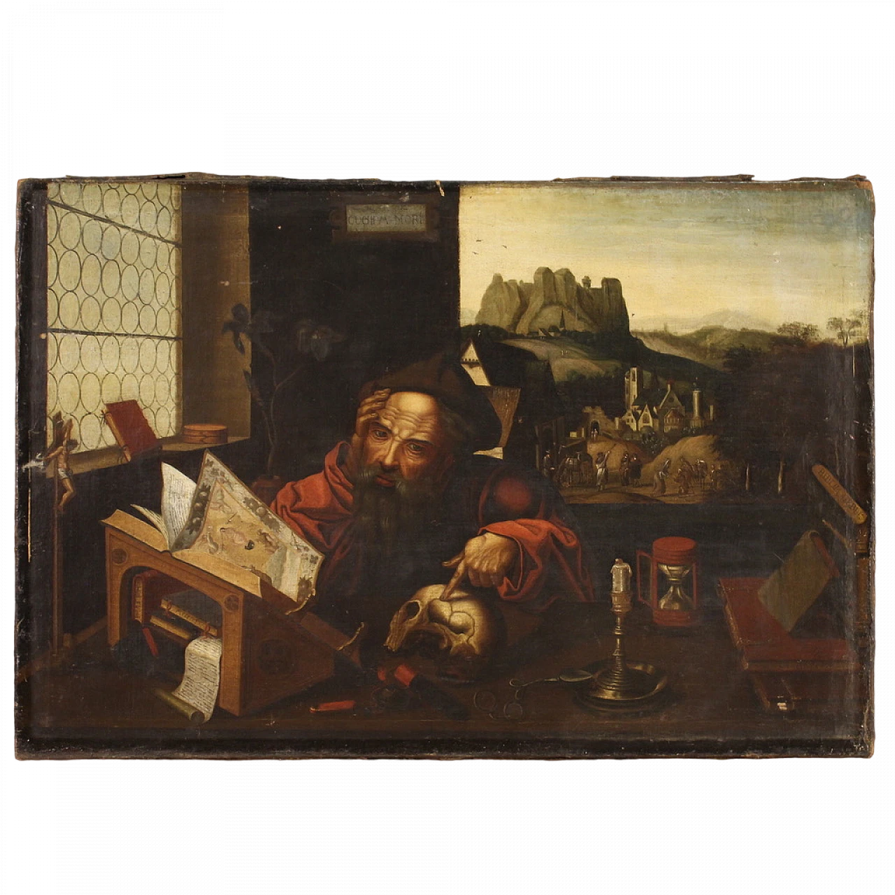 Flemish school, St. Jerome in his study, oil on canvas, 17th century 16