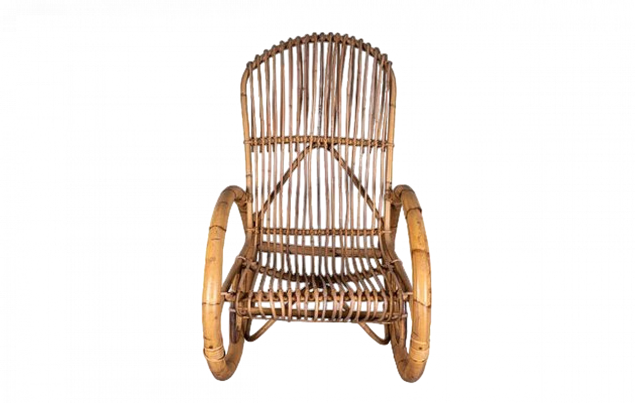 Bamboo rocking chair, 1970s 7