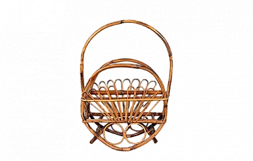 Magazine rack in bamboo and wicker, 1960s