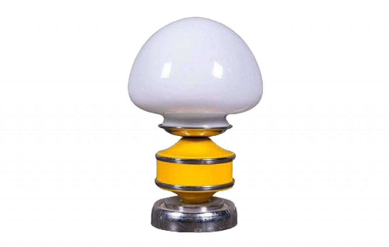 Mushroom table lamp with yellow aluminum base, 1970s 6