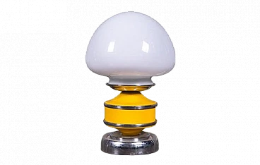 Mushroom table lamp with yellow aluminum base, 1970s