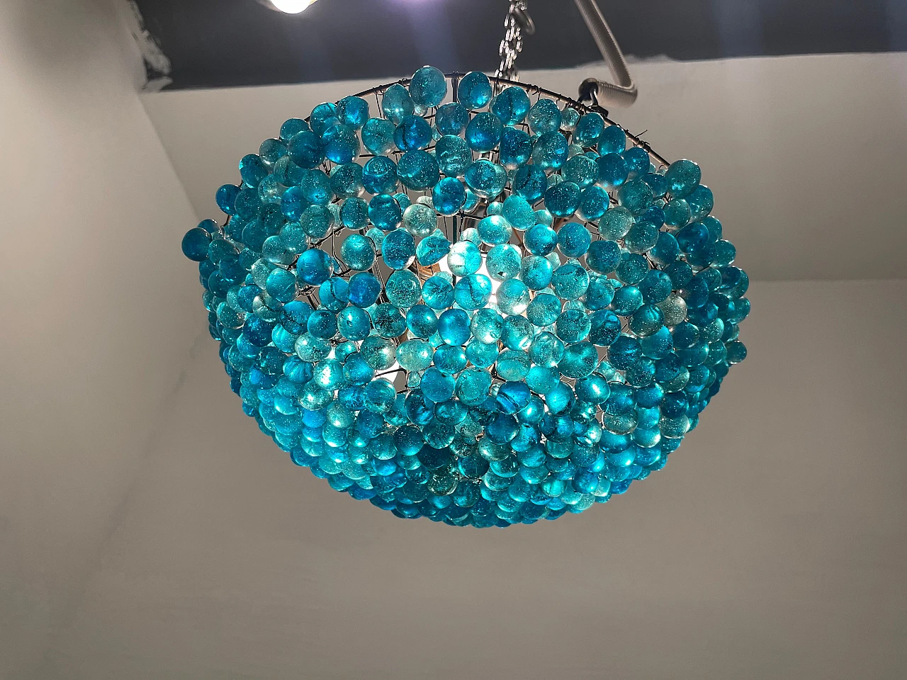 Murano glass beaded ceiling lamp, 1960s 1