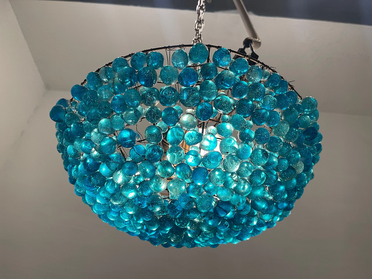 Murano glass beaded ceiling lamp, 1960s 2