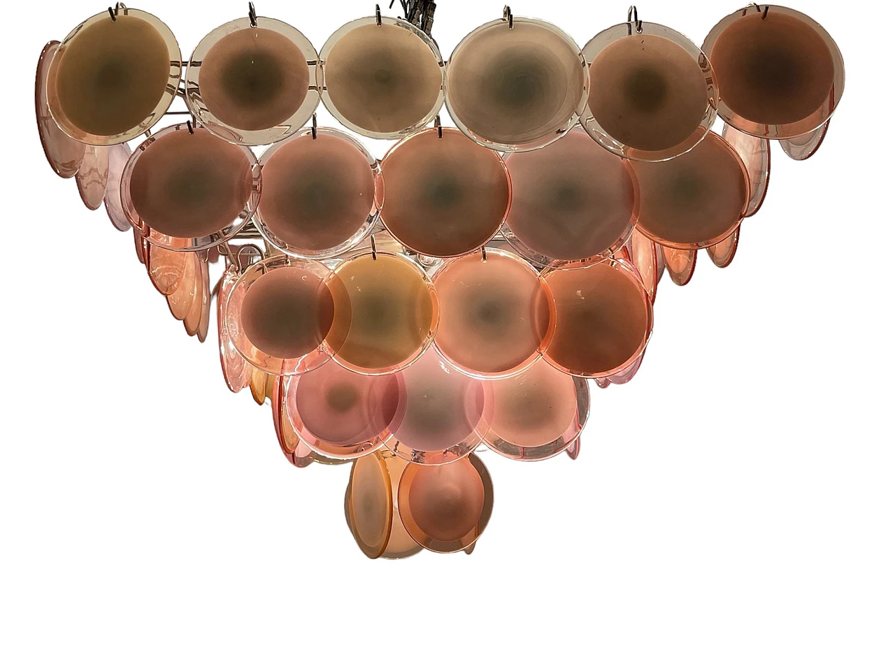 Murano glass disc chandelier, 1980s 1