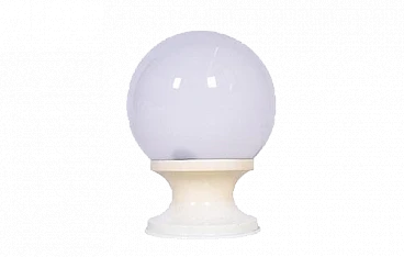 Sphere table lamp with laquered cream metal base, 1970s