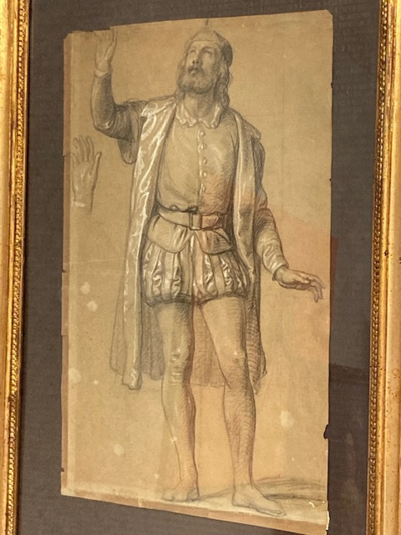 Nobile in costume d'epoca, disegno, '800 1