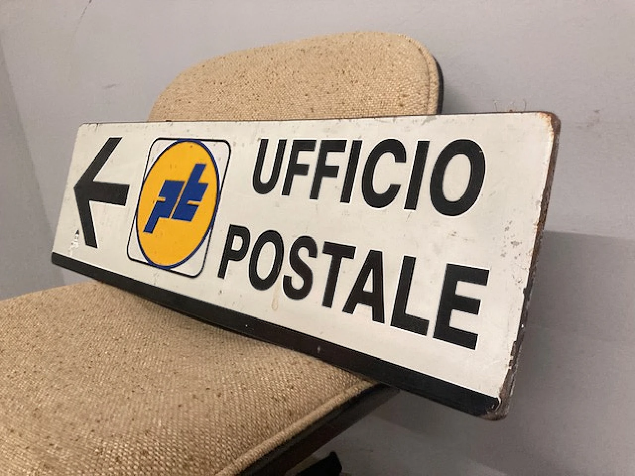Metal post office sign, 1980s 1