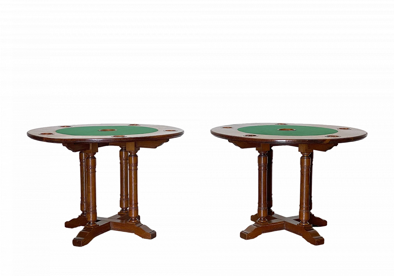 Pair of oak gaming tables, 1940s 20