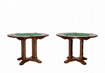 Coppia di tavoli da gioco in rovere, anni '40