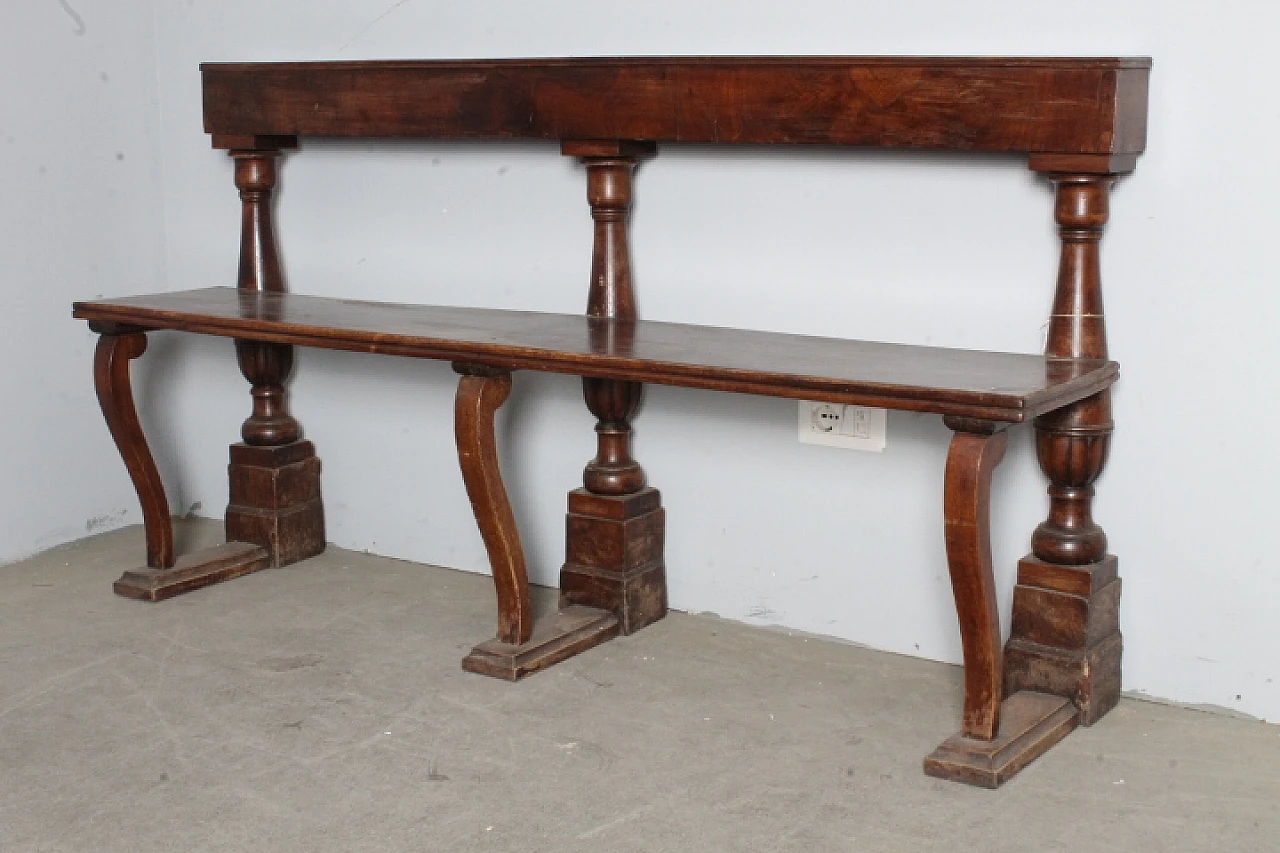 Louis XVI walnut bench, 18th century 4