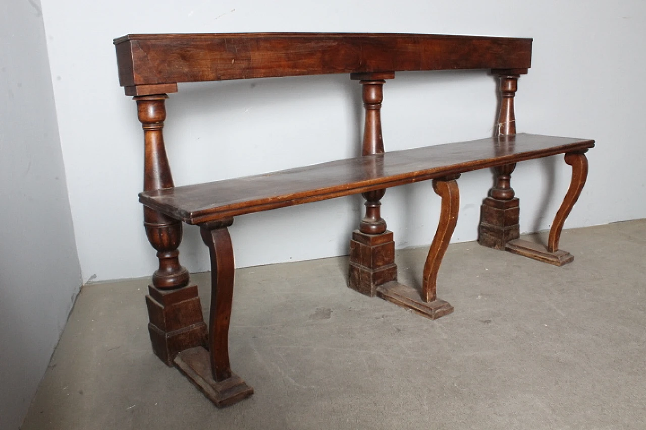 Louis XVI walnut bench, 18th century 11