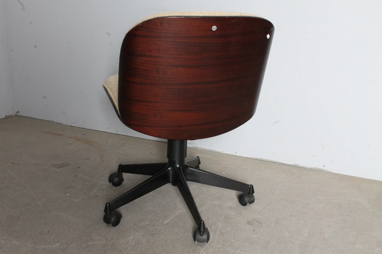 Rosewood swivel chair by Ico Parisi for Mim Roma, 1959 1