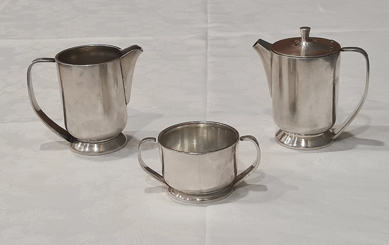 Teapot, milk jug and sugar bowl by Gio Ponti for Broggi, 1950s 1