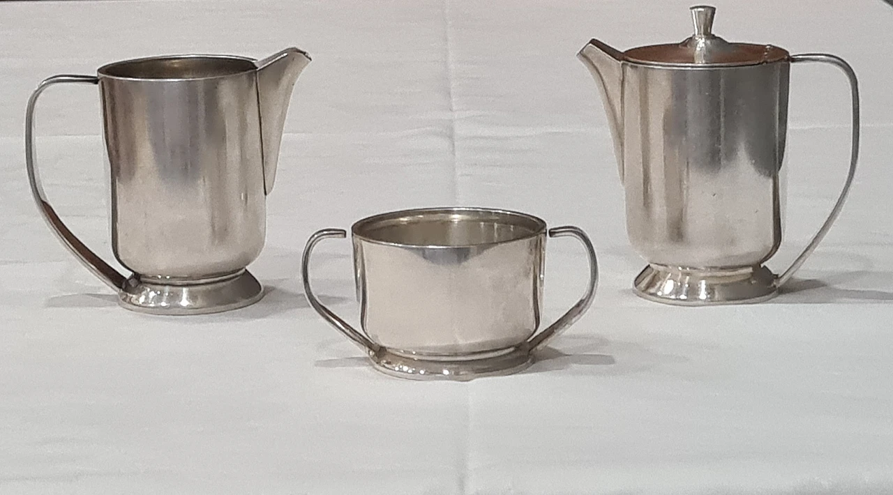 Teapot, milk jug and sugar bowl by Gio Ponti for Broggi, 1950s 2