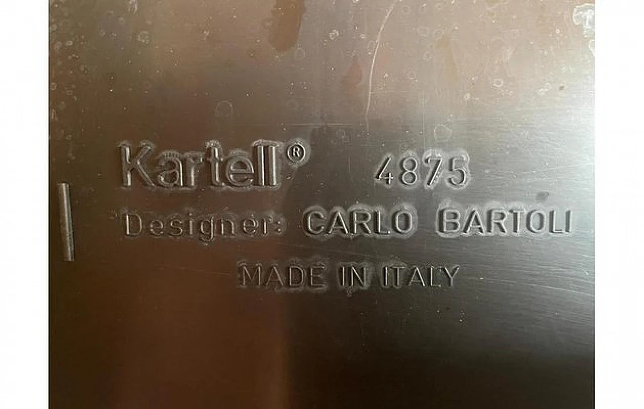 4 Sedie 4875 in plastica nera di Carlo Bartoli per Kartell, anni '70 7