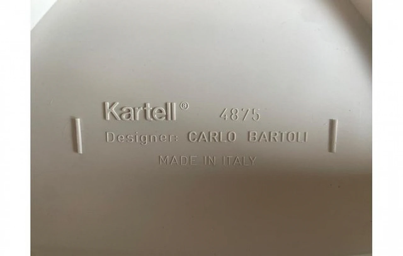 4 Chairs 4875 in white plastic by Carlo Bartoli for Kartell, 1970s 7