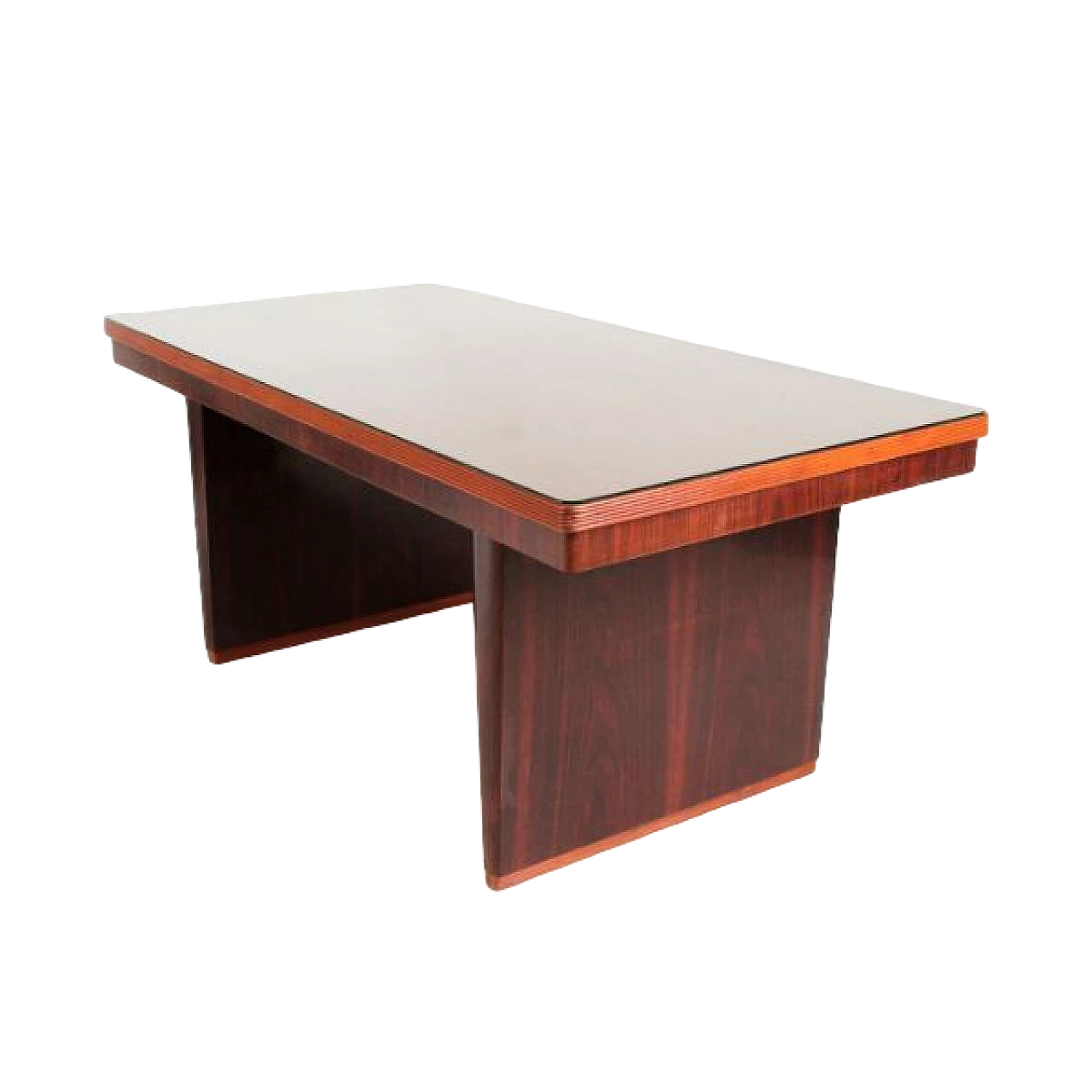 Wood table with glass top, 1950s 2