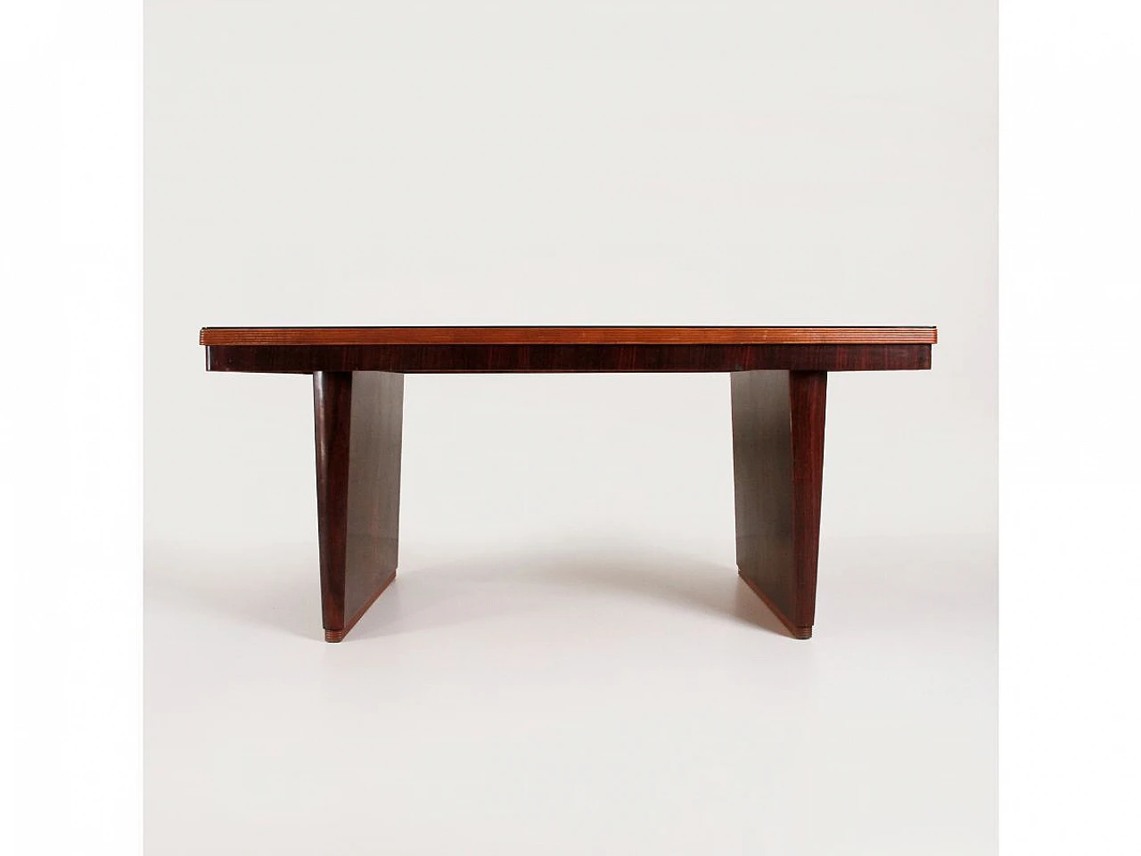 Wood table with glass top, 1950s 3