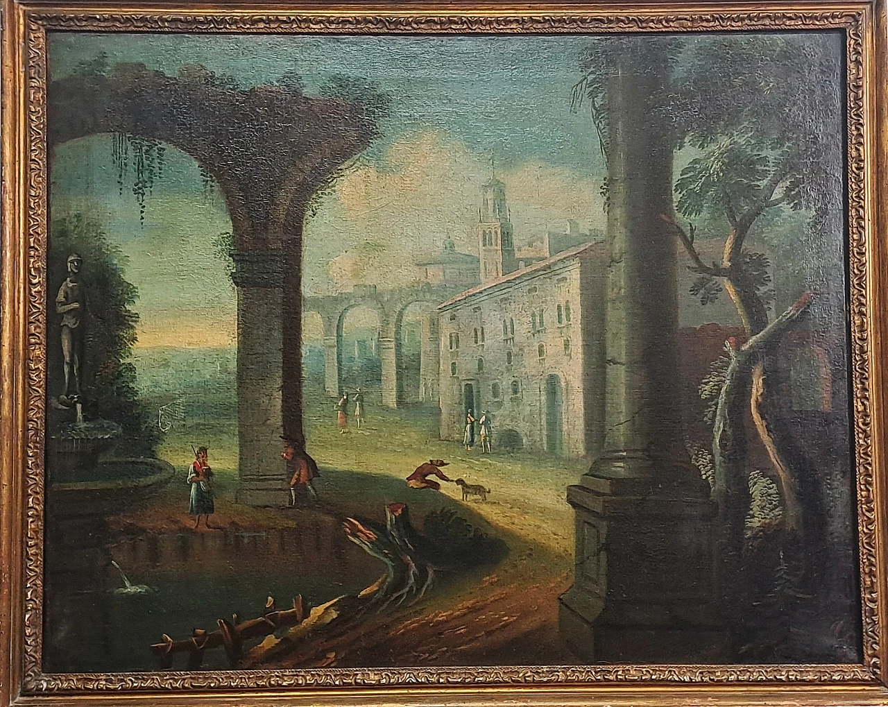 Pair of architectural capricci by Giovanni Domenico Gambo,18th century 4