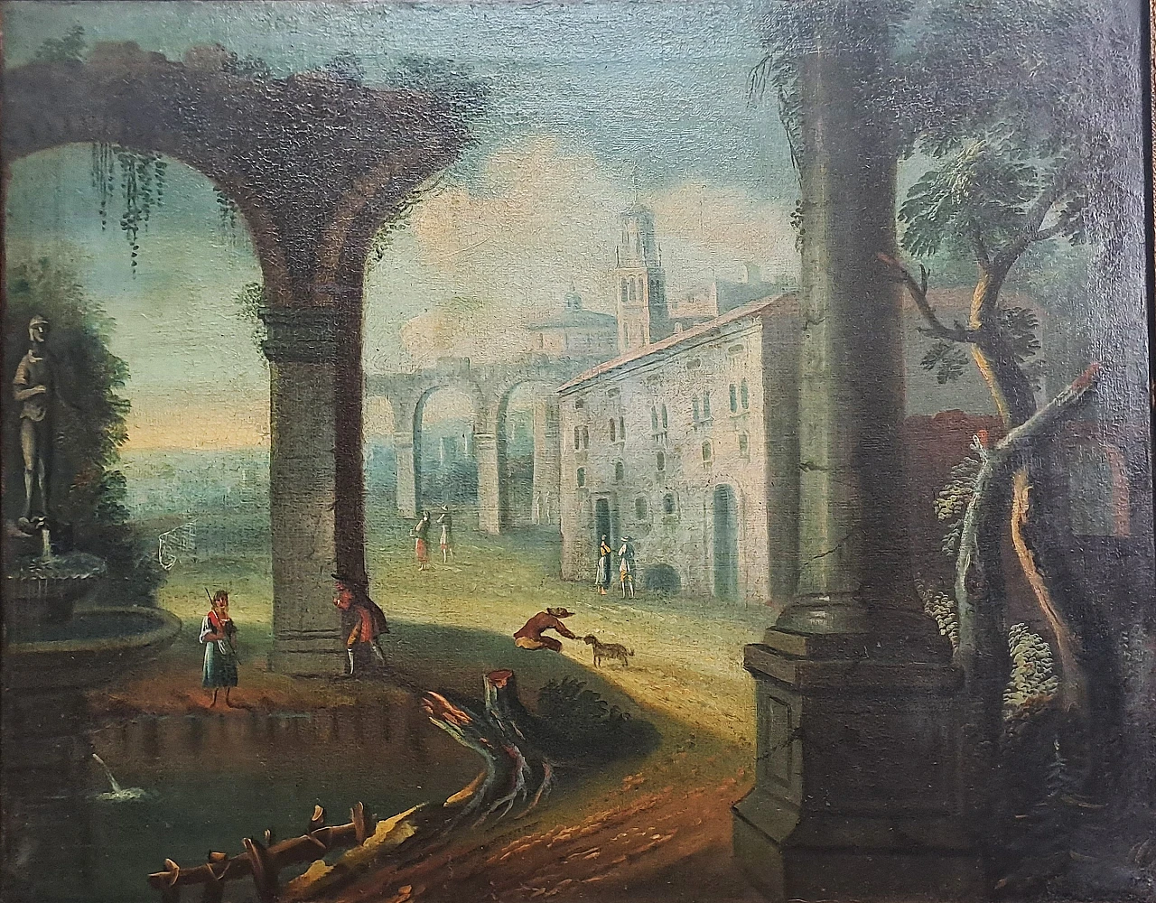 Pair of architectural capricci by Giovanni Domenico Gambo,18th century 5