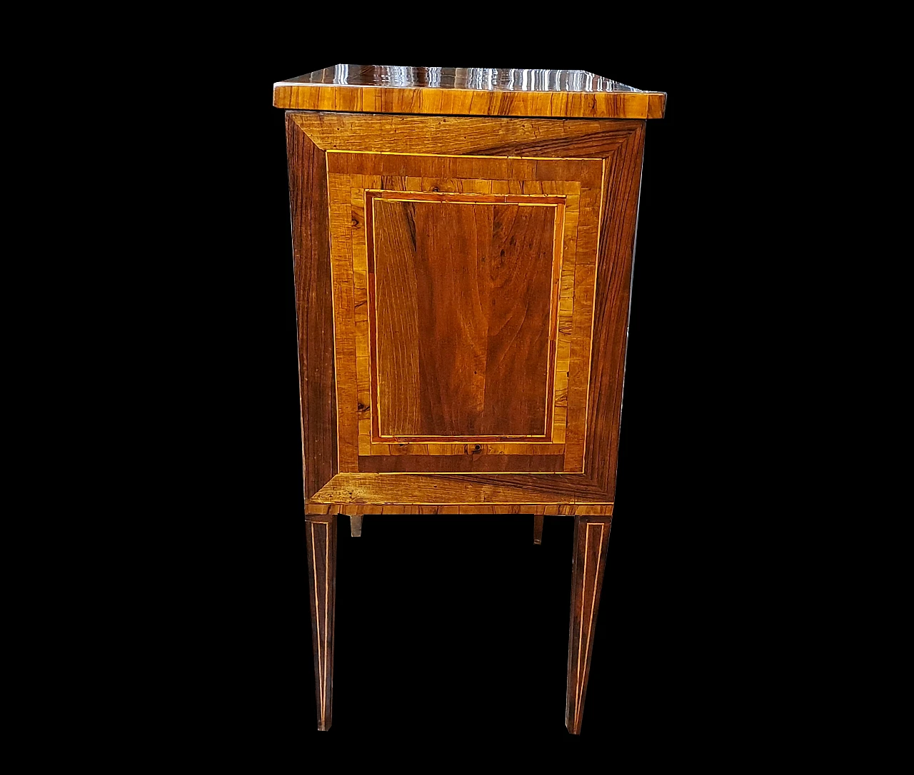 Inlaid bedside table in walnut, boxwood and bois de rose, 18th century 7