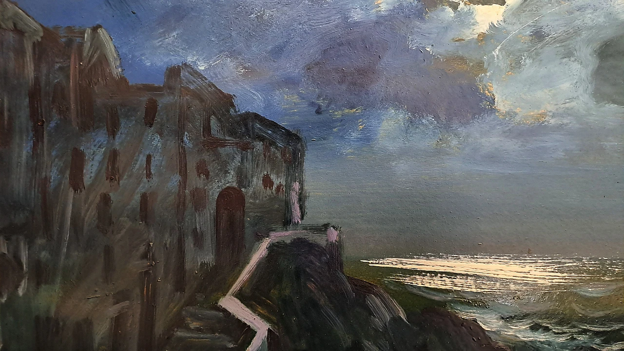 Giuseppe Caselli, San Giacomo di Riomaggiore, oil on paper, 1969 8