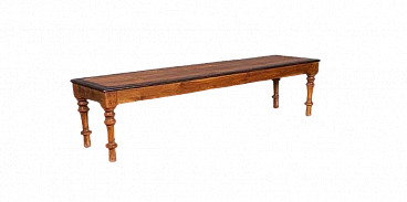 Rectangular oriental bench in solid wood, 1990s