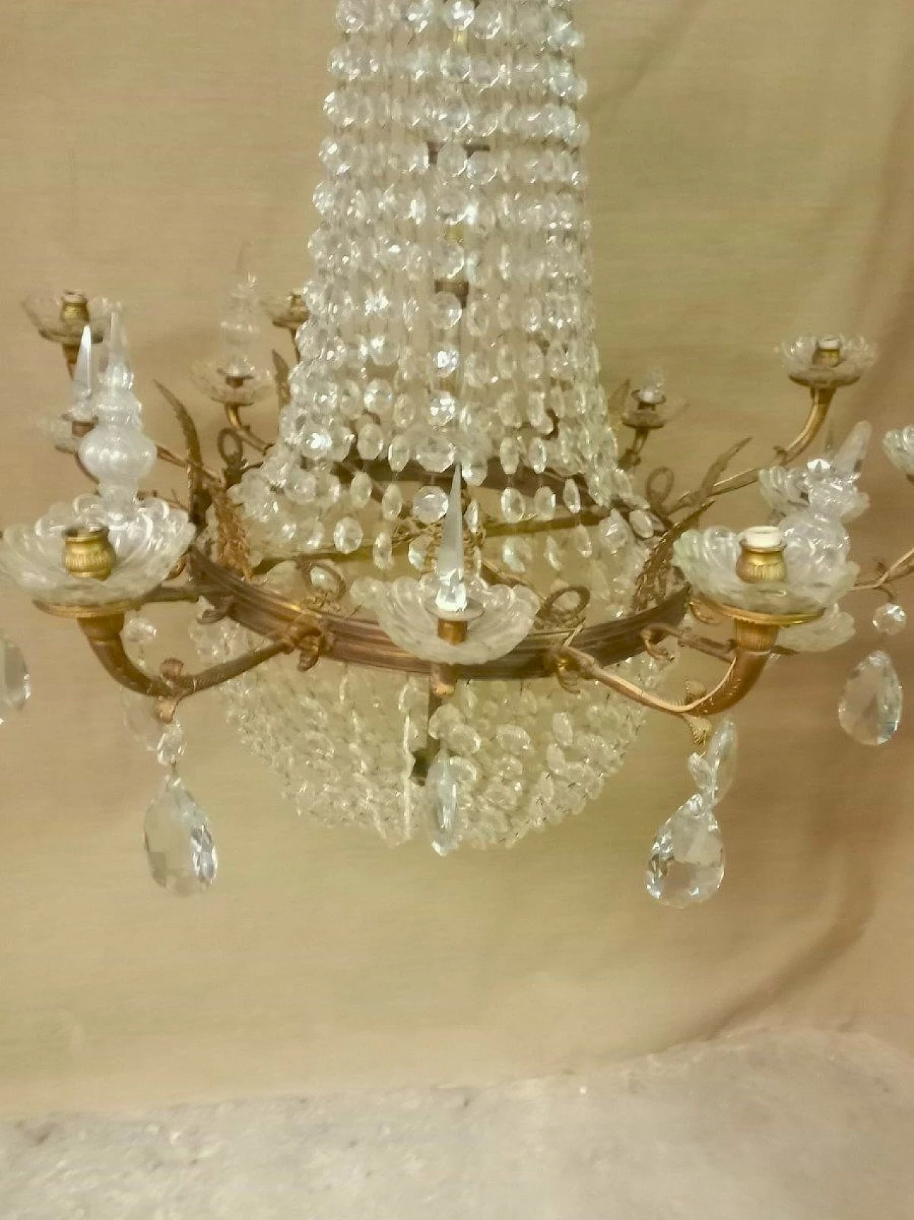 Empire bronze and crystal chandelier, 19th century 4