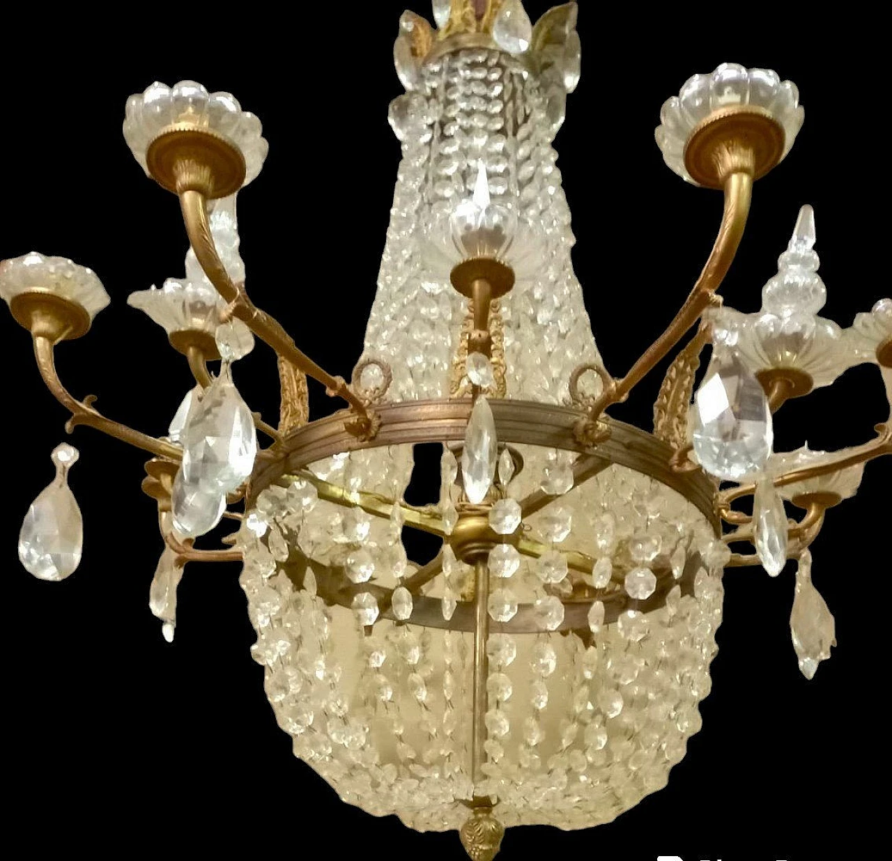 Empire bronze and crystal chandelier, 19th century 5